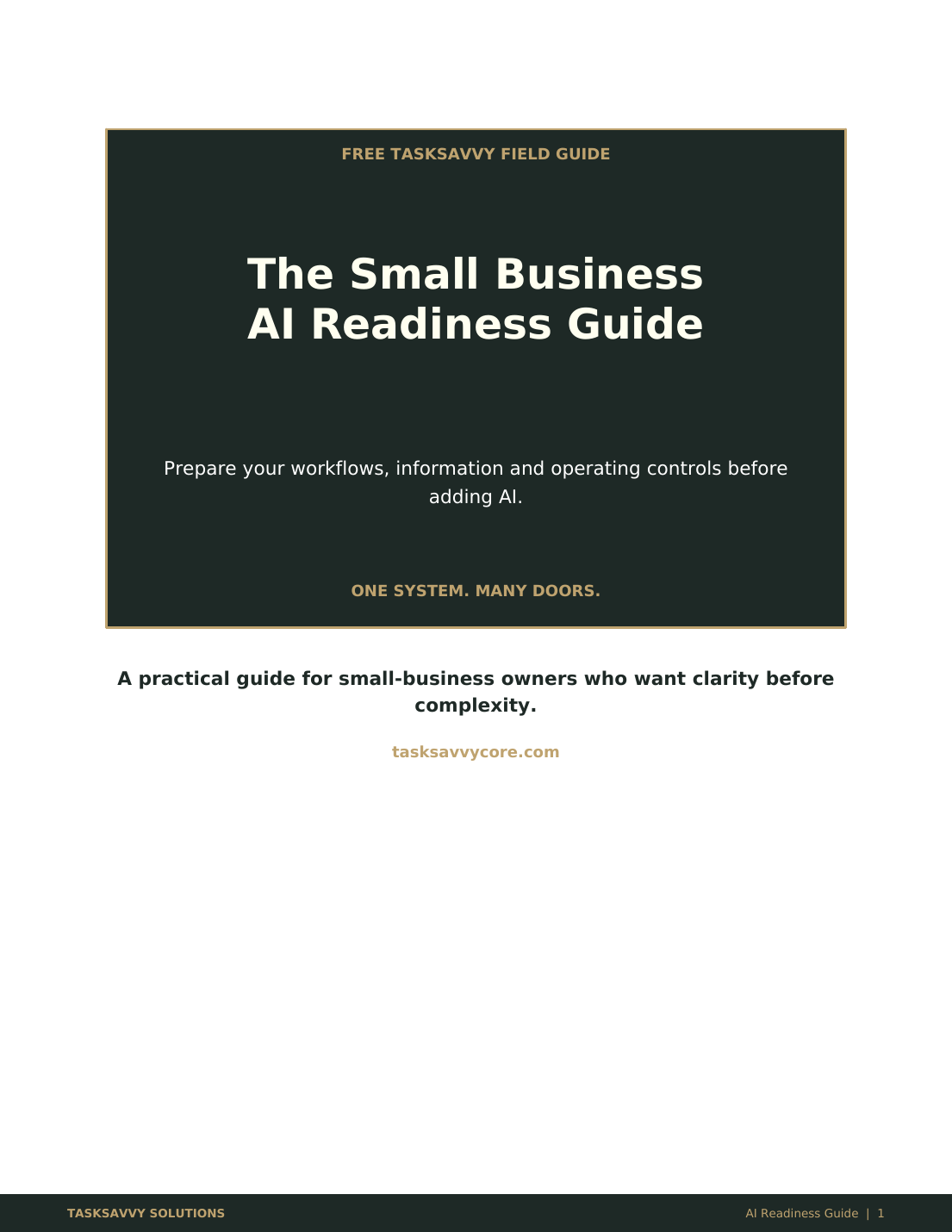Cover of the Small Business AI Readiness Guide